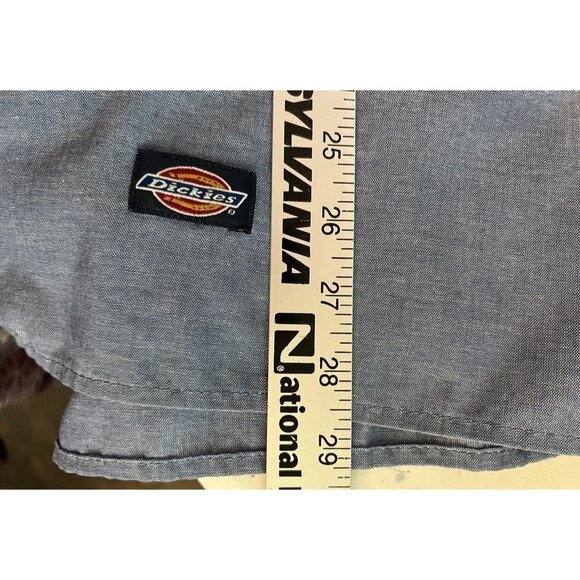 Dickies Mens Short Sleeve Work Shirt Large 50% Polyester 50% Cotton Blue - Picture 5 of 5